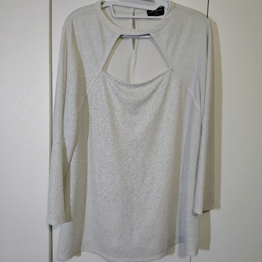 Lane Bryant Sparkling White Blouse